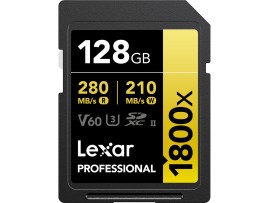 LEXAR SDcard 128GB 1800x SDXC UHS-II Card GOLD Series W 210 MB/s R 280 MB/s  LSD1800128G-BNNNG